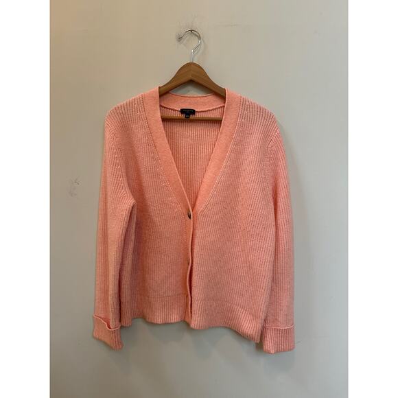 Talbots Women's Sweater Cardigan Peach Size XL Petite Preppy Classic Basic - Picture 1 of 6